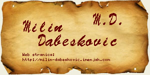 Milin Dabesković vizit kartica